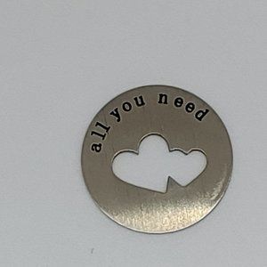 Origami Owl Large Locket Plate - All You Need is Love